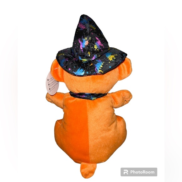 Halloween Orange Puppy Dog Witch Stuffed Plush Toy - Picture 2 of 4
